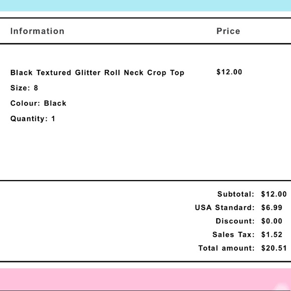 Pretty little thing black textured turtle crop top - Picture 3 of 3